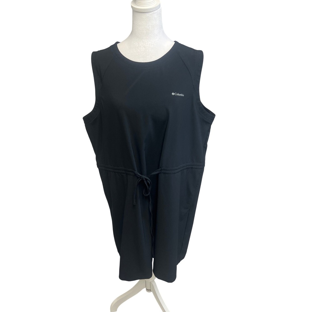 Columbia Sleeveless Active Dress Black Drawstring Sz XL Hiking Sporty Gorpcore